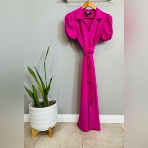 DKNY Vibrant Hot Pink / Neon Pink A-Line Dress